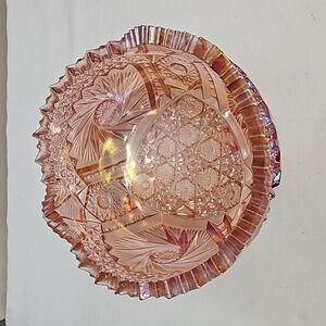 L.E.Smith Pale Pink Comet in Stars bowl